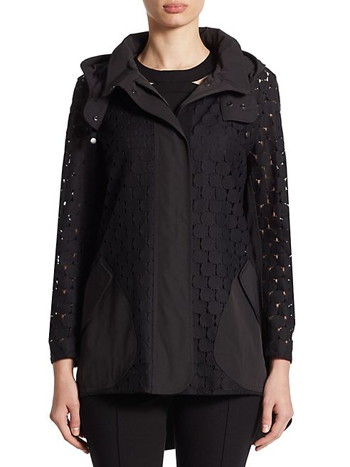 Akris punto - Hooded Zip Front Lace Parka