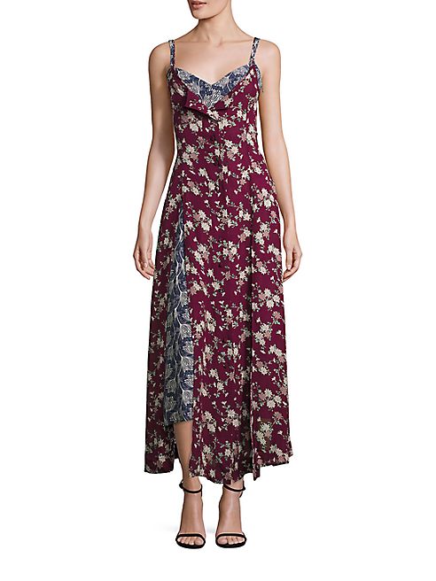 Cinq à Sept - Nathalie Layered Floral Silk Slip Dress