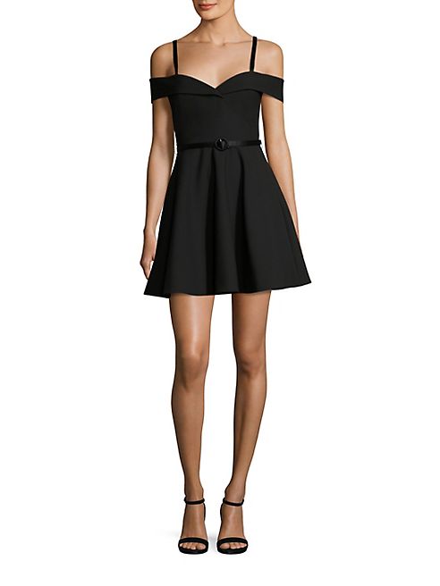 Cinq à Sept - Larissa Belted Cold-Shoulder Dress