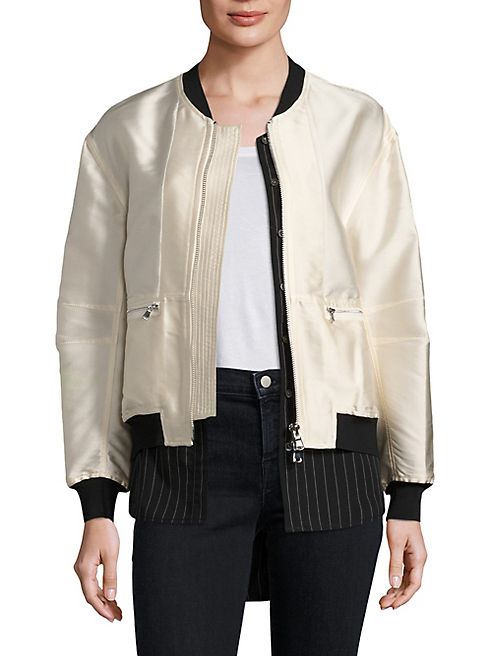 3.1 Phillip Lim - Layered Shirttail Hem Bomber Jacket