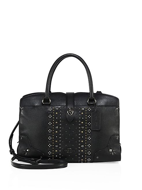 COACH - Mercer 24 Bandana Rivets Leather Satchel