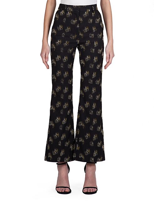 Erdem - Eda Jacquard Flared Trousers