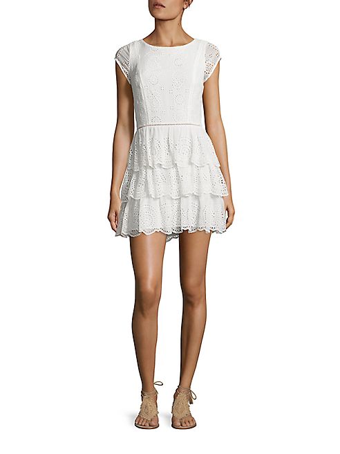 Joie - Altha Patchwork Eyelet Silk Dress