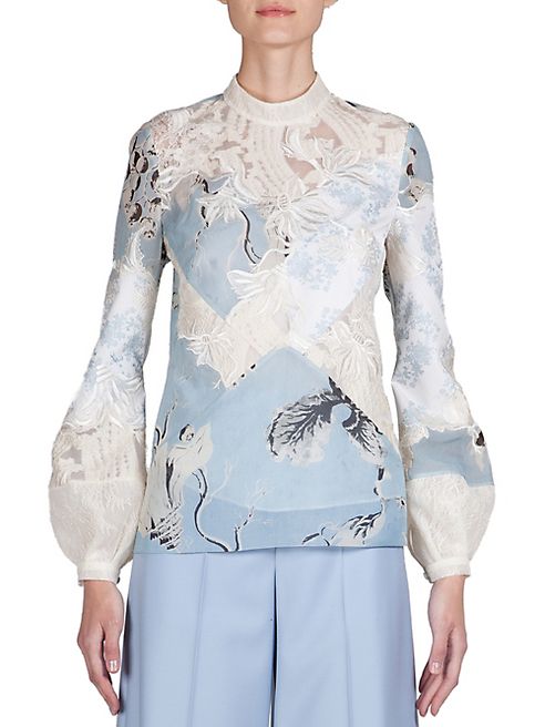 Erdem - Bernice Patchwork Embroidered Top