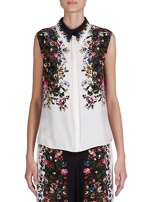 Erdem - Anya Convertine Rose Silk Blouse