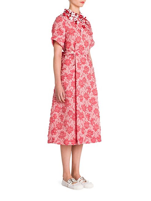 Miu Miu - Short Sleeve Floral Dress