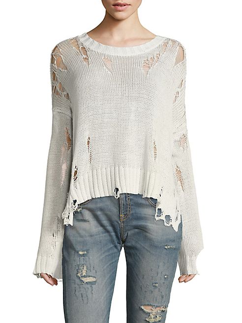 R13 - Shredded Side Slit Sweater