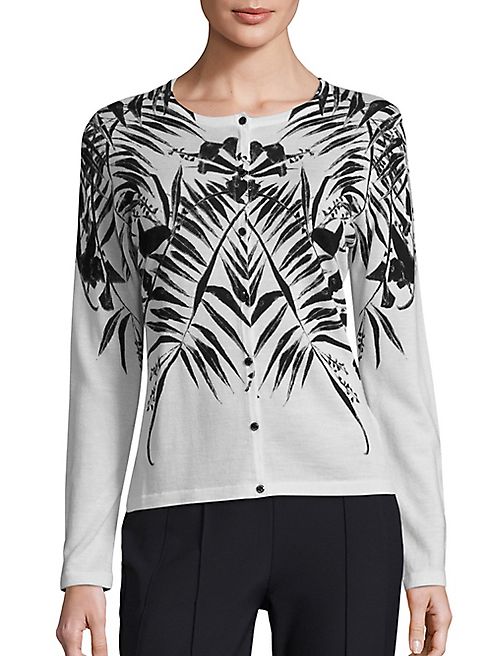 Escada - Printed Wool-Blend Cardigan