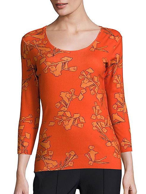 Escada - Printed Cotton-Blend Top