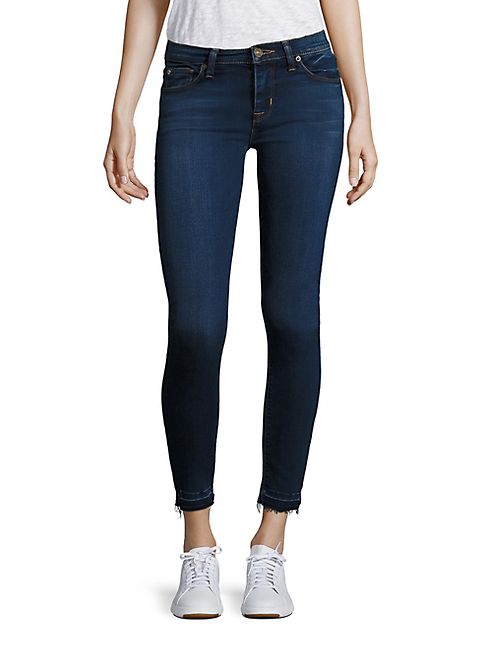 Hudson - Nico Cropped Raw-Edge Super Skinny Jeans