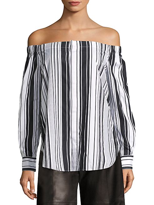 Polo Ralph Lauren - Striped Off-The-Shoulder Shirt
