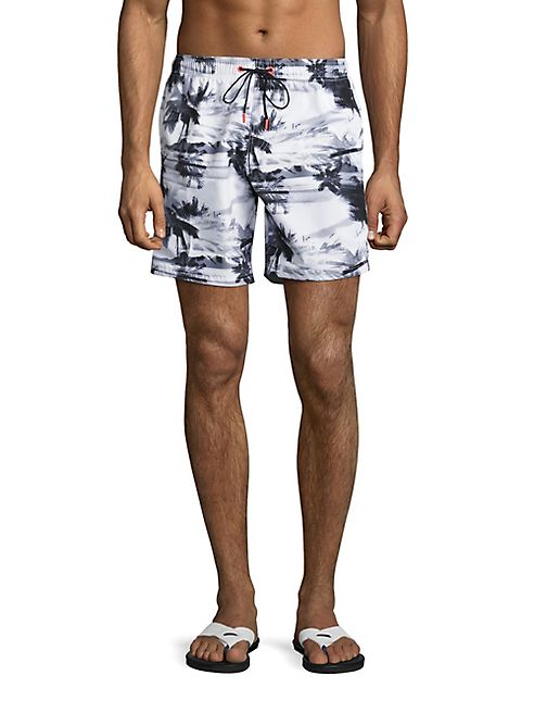 Sundek - Palm Tree Printed Drawstring Board Shorts