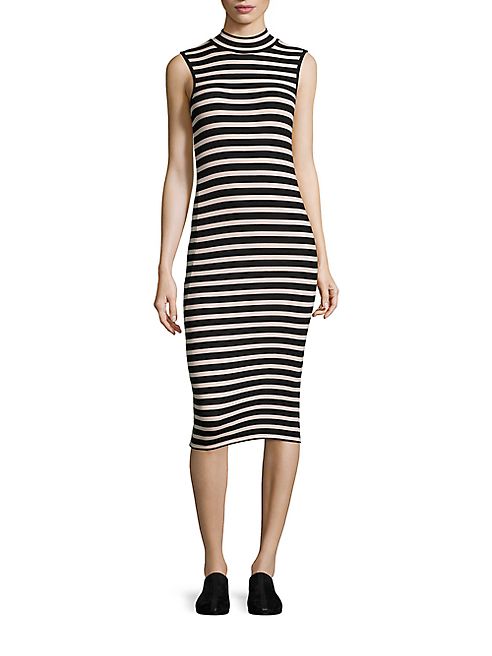 ATM Anthony Thomas Melillo - Striped Rib-Knit Dress