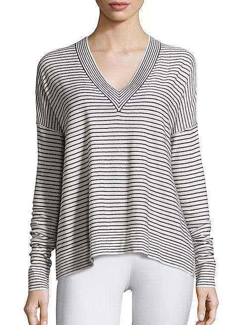 ATM Anthony Thomas Melillo - Striped Silk, Wool & Cashmere Sweater