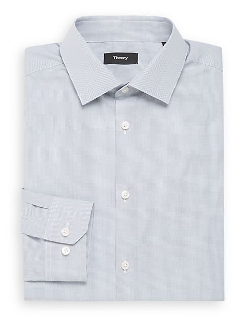 Theory - Slim-Fit Dover Mini Gingham Dress Shirt