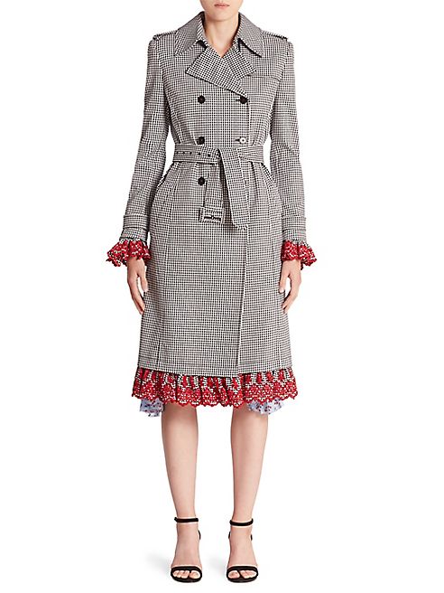 Altuzarra - Gingham Ruffle Trench Coat