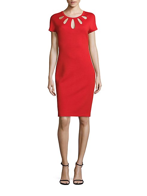 St. John - Wool-Blend Cutout Dress