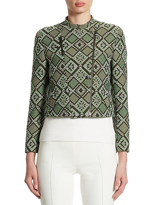 Akris punto - Diamond Jacquard Moto Jacket