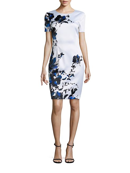 St. John - Satin Floral Dress