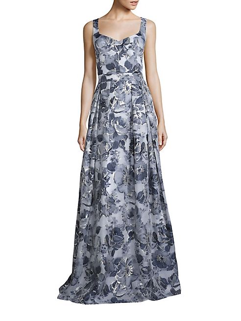 St. John - Metallic Floral Gown