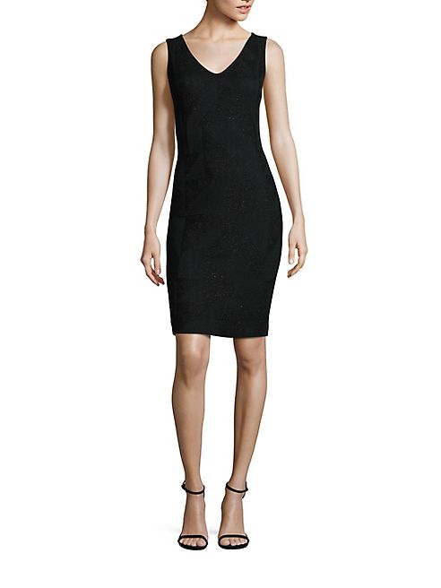 St. John - Sleeveless V-Neck Dress