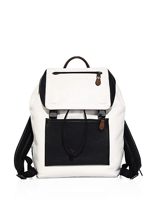 COACH - Manhattan Sport   Leather & Buffalo-Embossed Leather Backpack