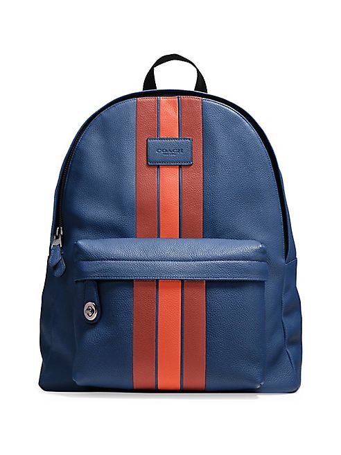 COACH - Varsity Striped Leather Backpack