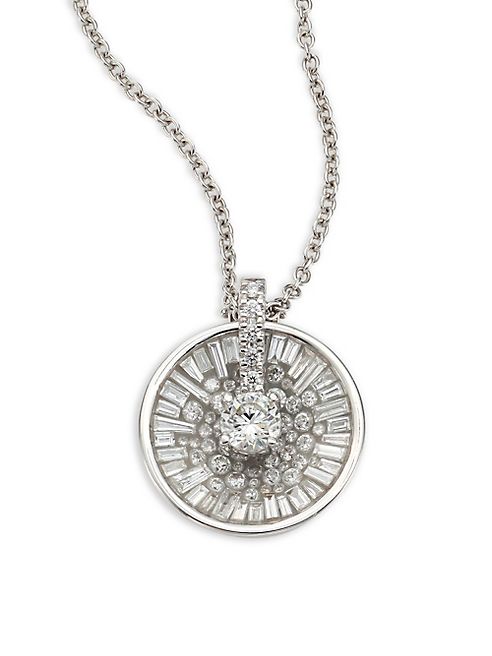 Plevé - Opus Ice Baguette Diamond & 18K White Gold Pendant Necklace