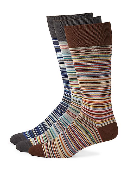 Paul Smith - Three-Piece Multihued Knitted Socks