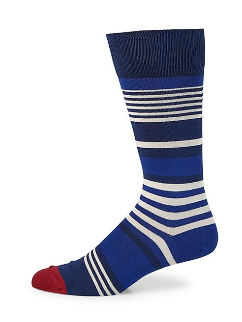 Paul Smith - Ecru Stripe Knitted Socks