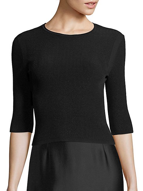 Vince - Cropped Rib-Knit Pullover