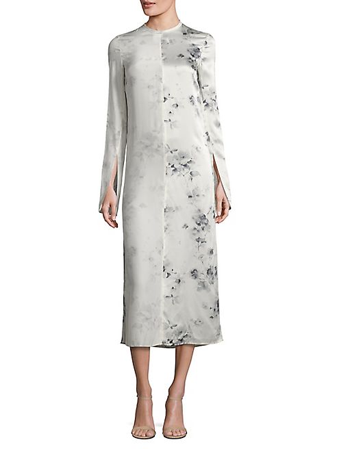 Calvin Klein Collection - Larrew Floral-Print Silk Midi Dress