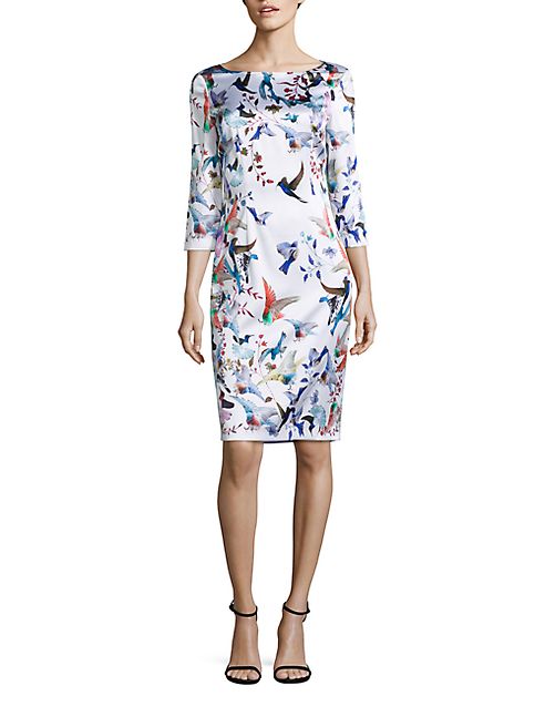 St. John - Bird Printed Silk Dress