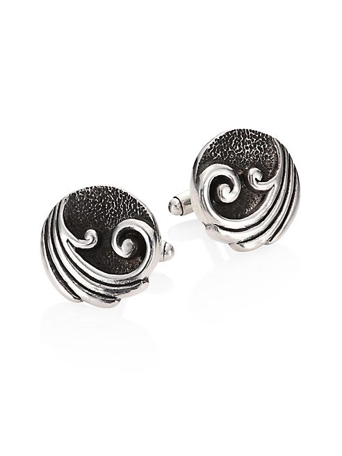 King Baby Studio - Sterling Silver Wave Cuff Links