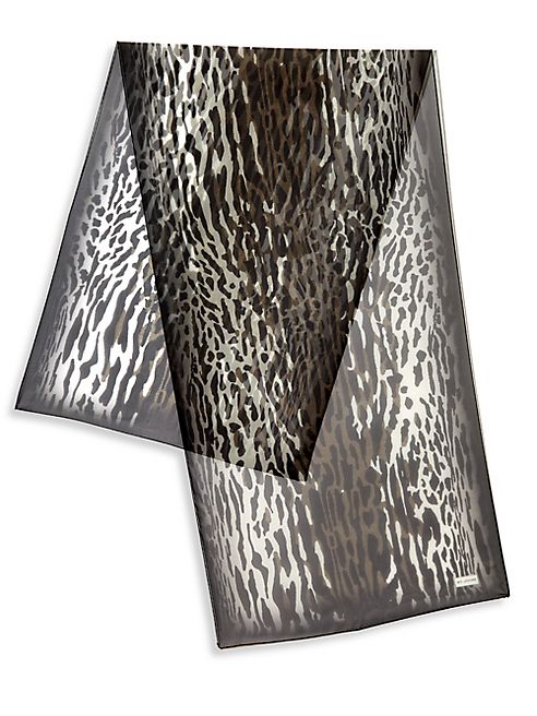 St. John - Leopard Printed Silk Scarf