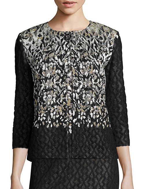 St. John - Metallic Printed Cardigan