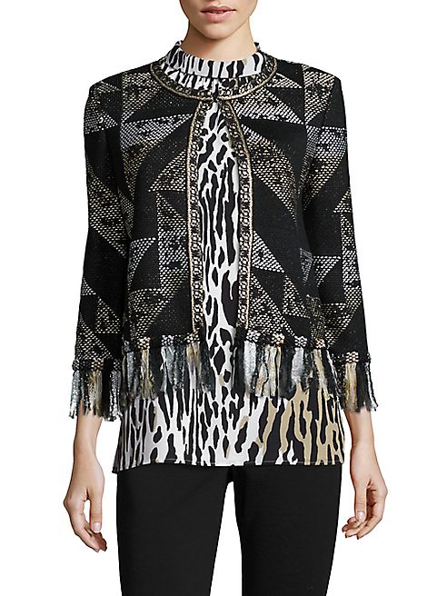 St. John - Kiyala Fringe Cardigan