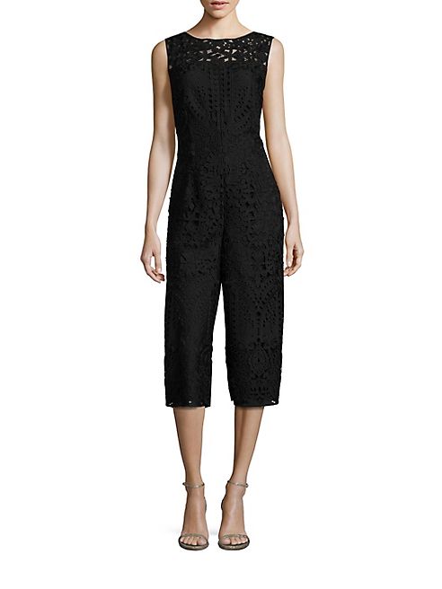 St. John - Embroidered Lace Jumpsuit