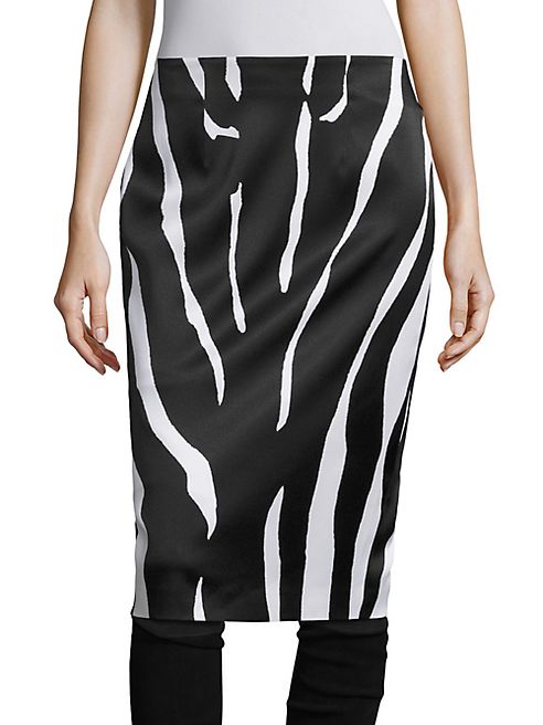 St. John - Zebra Printed Pencil Skirt