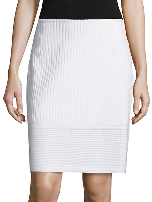 St. John - Grid Patterned Pencil Skirt