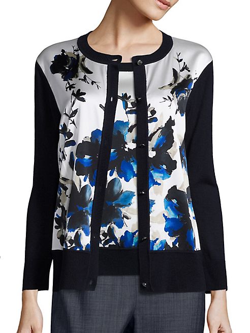 St. John - Floral Printed Cardigan