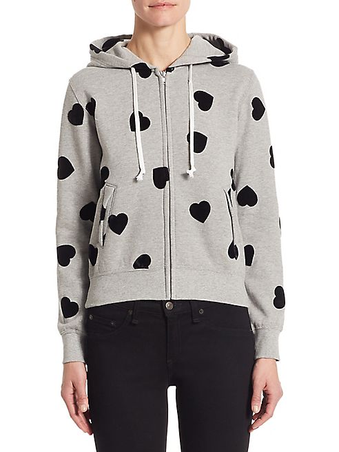 Comme des Garcons - Heart-Print Zip Hoodie