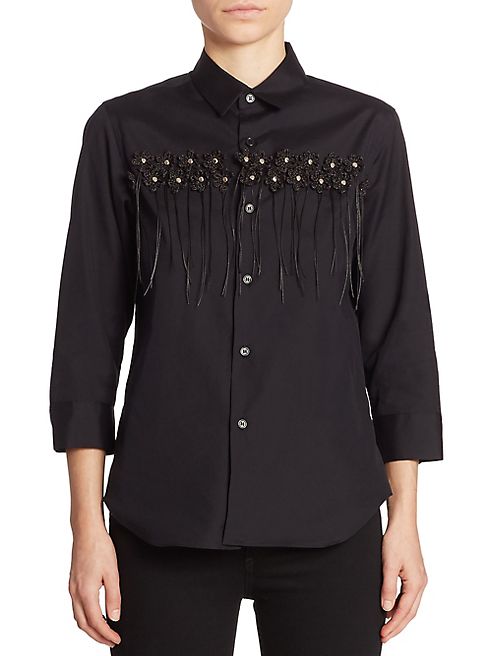 noir kei ninomiya - Crochet Button Front Shirt