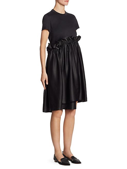 noir kei ninomiya - Cotton & Satin Wrap Dress