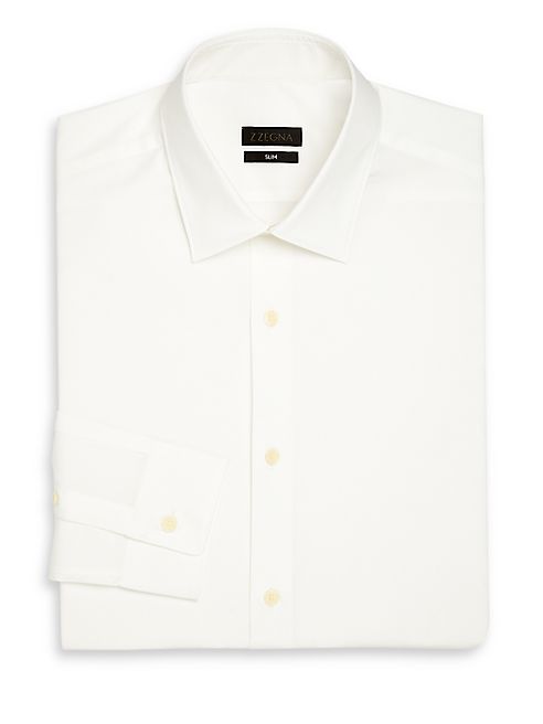 Z Zegna - Slim-Fit Cotton Poplin Dress Shirt