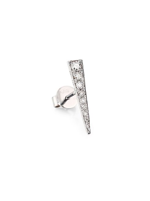 EF Collection - Mini Dagger Diamond & 14K White Gold Single Stud Earring