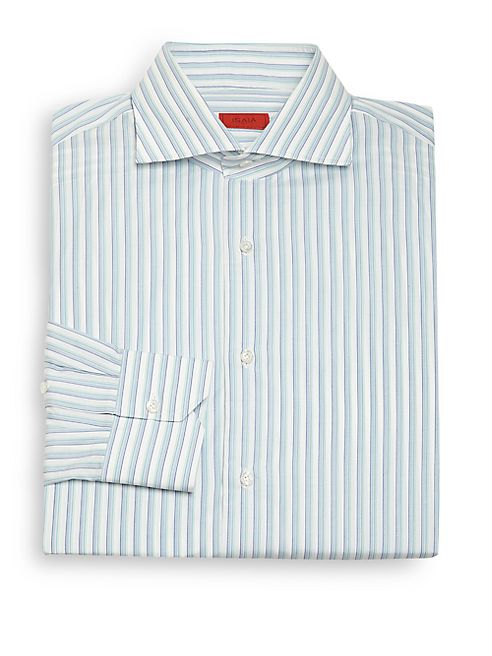 ISAIA - Regular-Fit Striped Cotton Dress Shirt