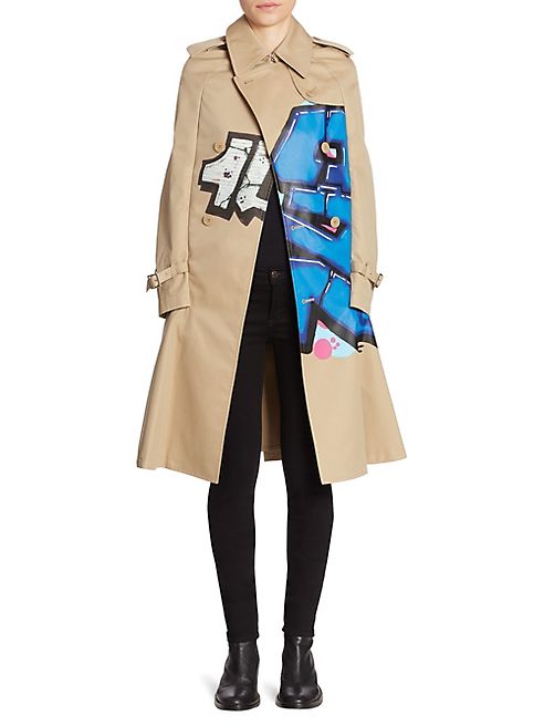 Junya Watanabe - Graffiti Cape Trench Coat