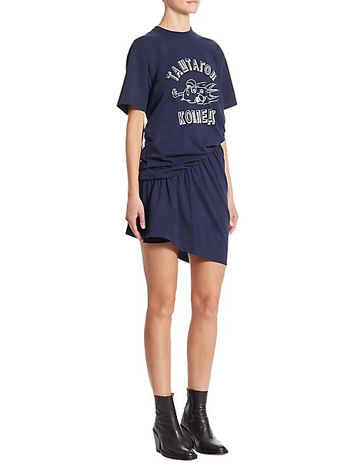 Junya Watanabe - Printed Ruched T-Shirt Dress