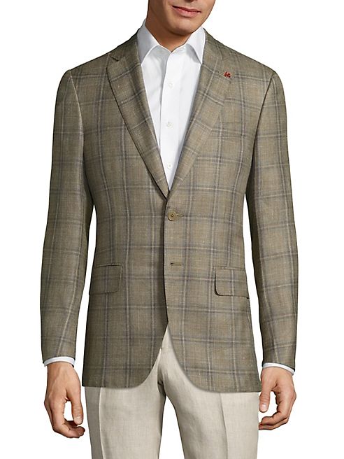 ISAIA - Giacca Wool Plaid Jacket